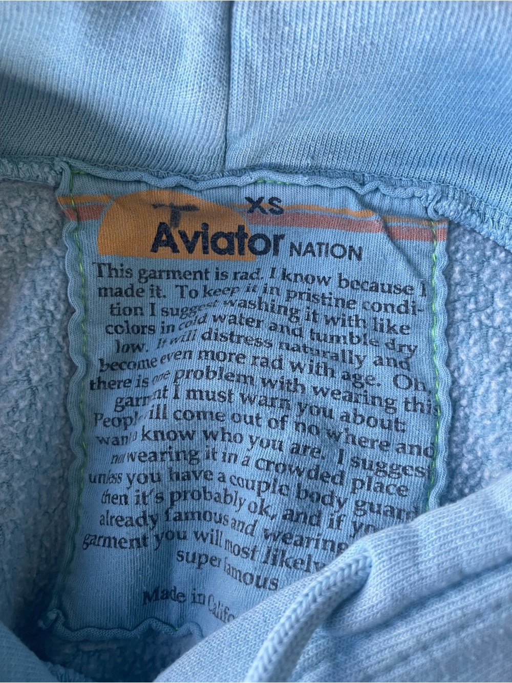 Aviator Nation Hoodie Sweatshirt - Light Blue - Picture 5 of 7
